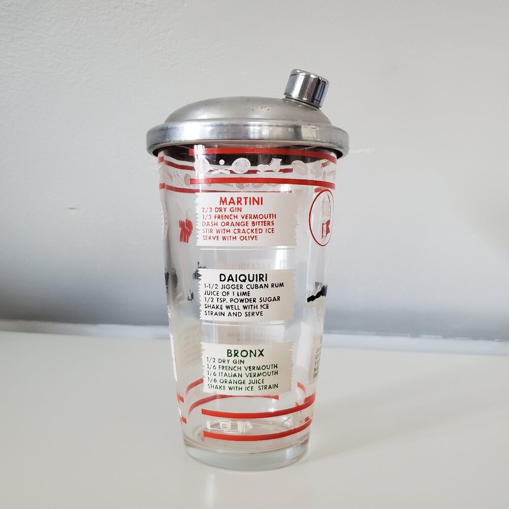 Vintage Hazel Atlas Glass Cocktail Shaker-1950s